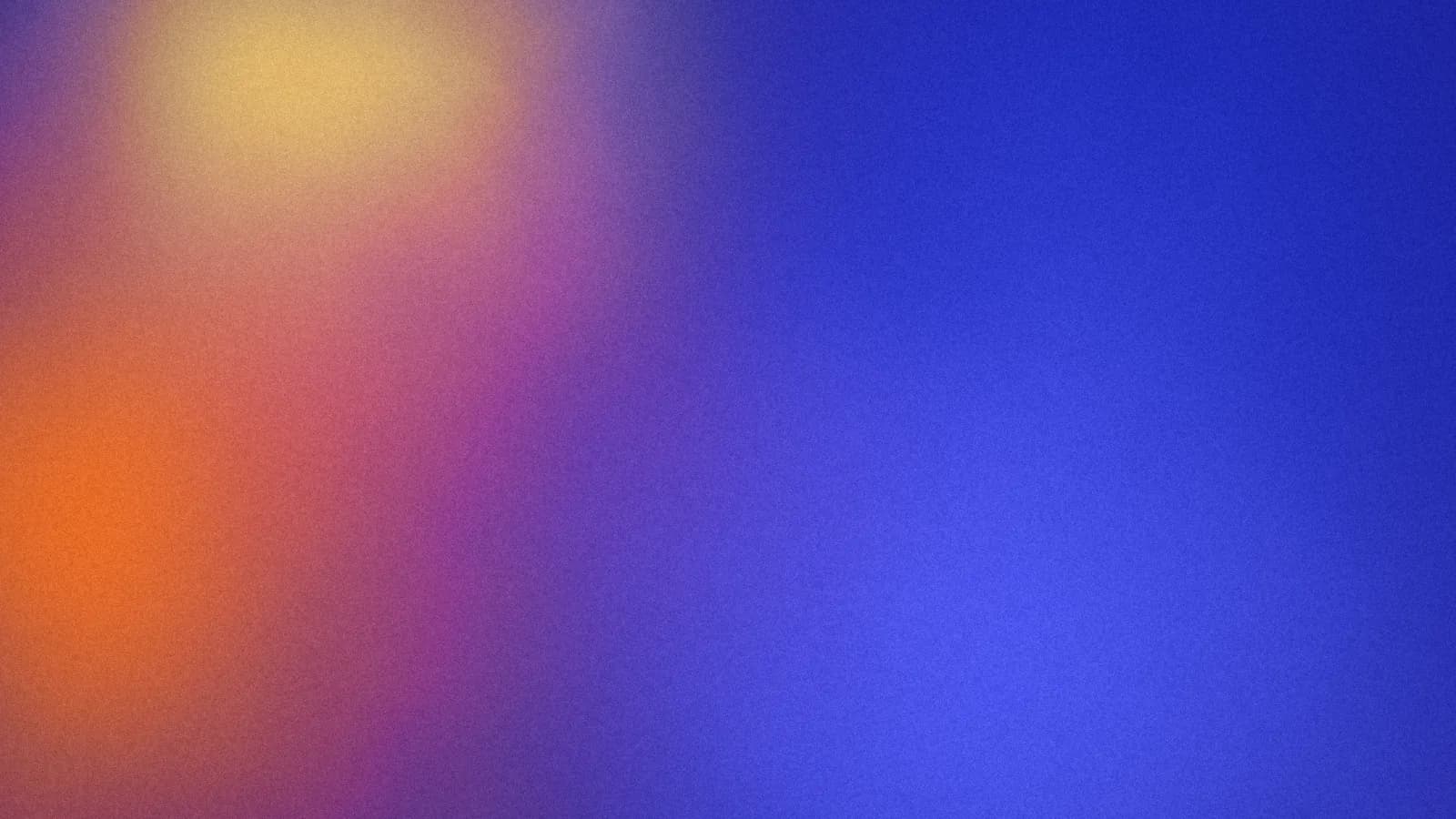 A deep ultramarine field with orange and gold entering from the left, softly grained.