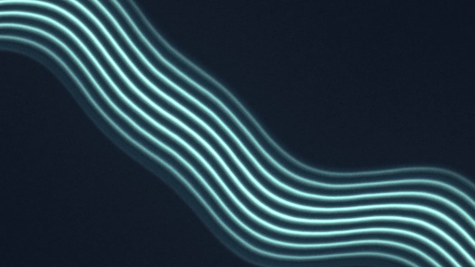 A sculpted ribbon of glacial cyan light descending across deep navy in fine folds, heavily grained.